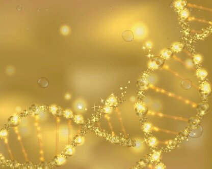 abstract DNA strands sparkling inside holiday genetic testing kits