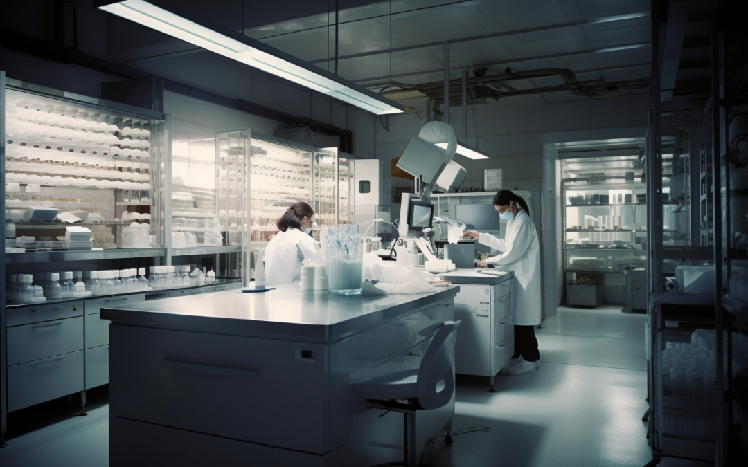Healthcare professional in a modern laboratory examining biological samples with advanced diagnostic equipment, illustrating the role of Laboratory Developed Tests (LDTs) in personalized healthcare diagnostics.