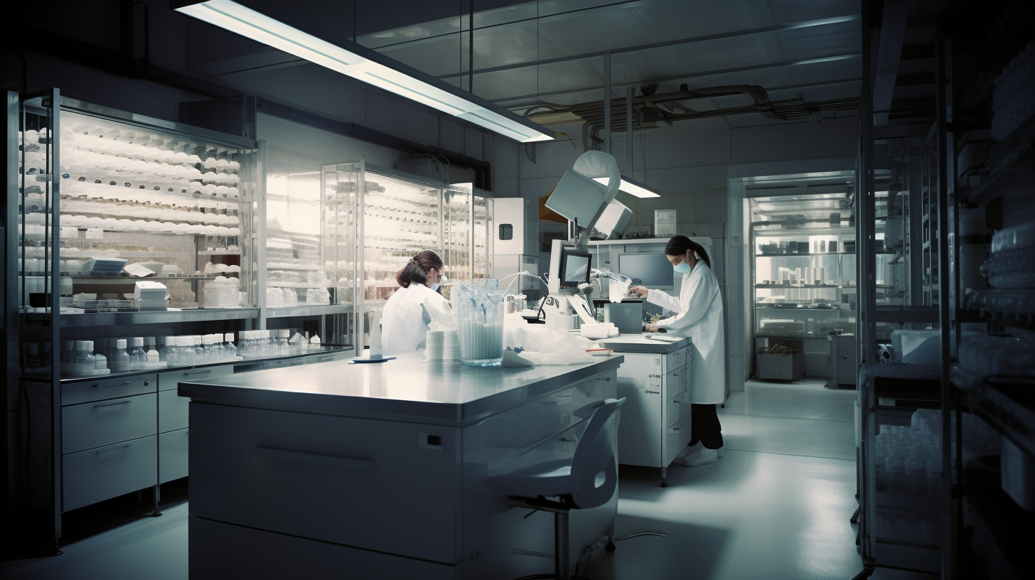 Healthcare professional in a modern laboratory examining biological samples with advanced diagnostic equipment, illustrating the role of Laboratory Developed Tests (LDTs) in personalized healthcare diagnostics.